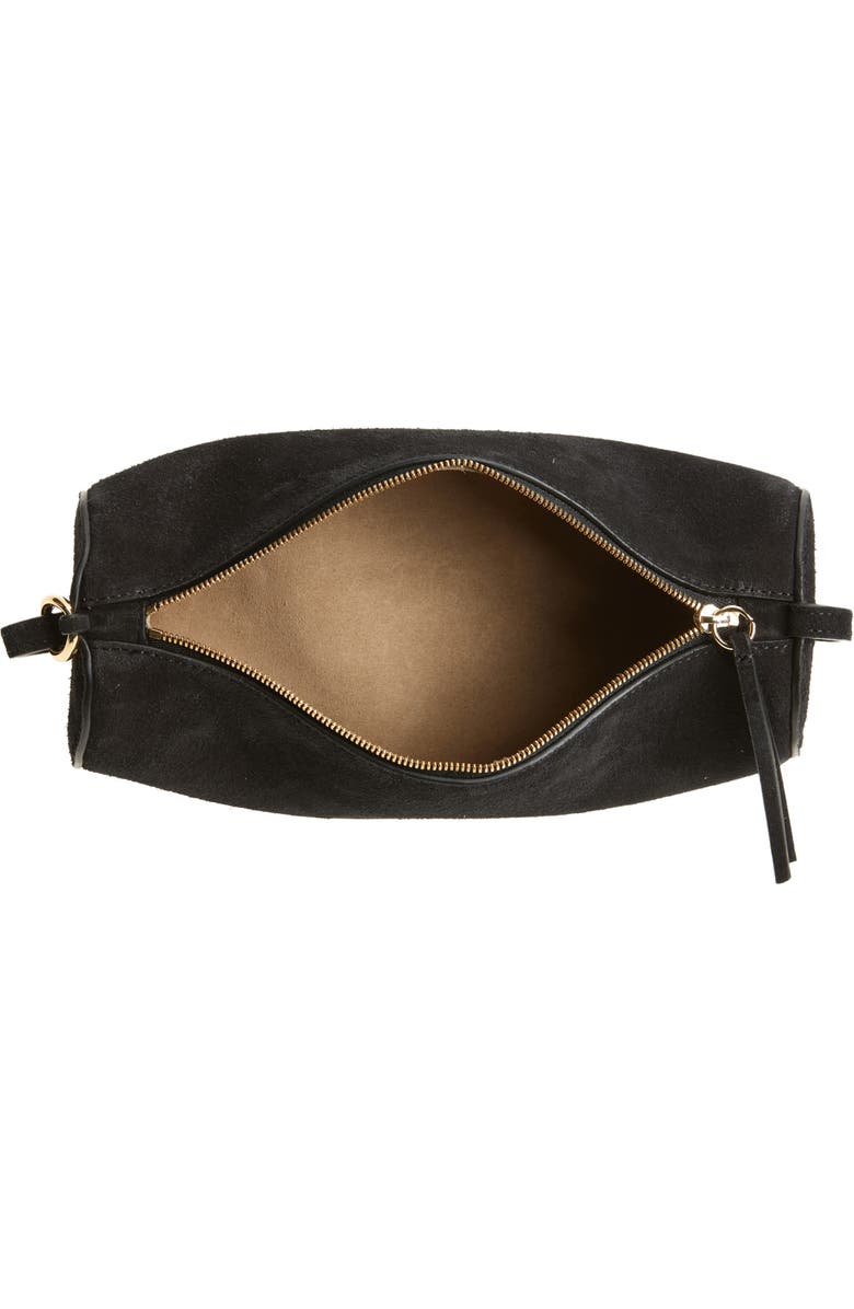 Reformation Simona Cylinder Shoulder Bag, Alternate, color, Black Suede