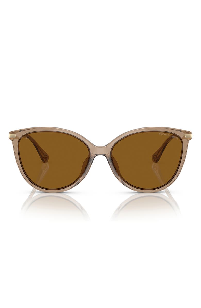 Michael Kors Dupont 58mm Polarized Cat Eye Sunglasses, Main, color, Brown Transparent/ Brown Polar
