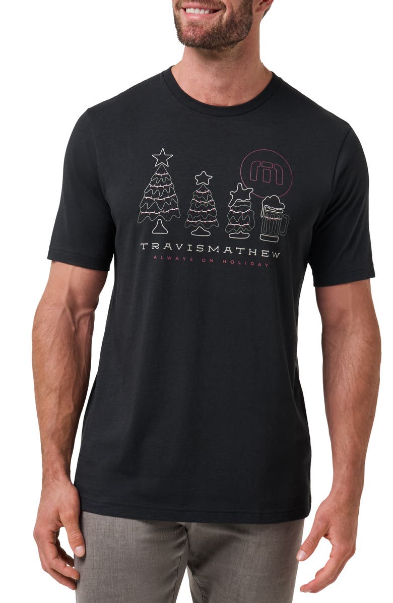 TravisMathew Season of Giving Graphic T-Shirt, Main, color, Black