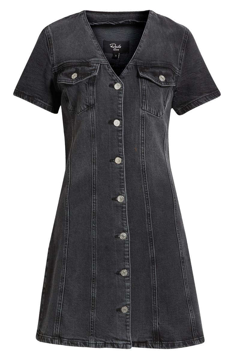 Rails Saratoga Button Front Denim Minidress, Alternate, color, Washed Black