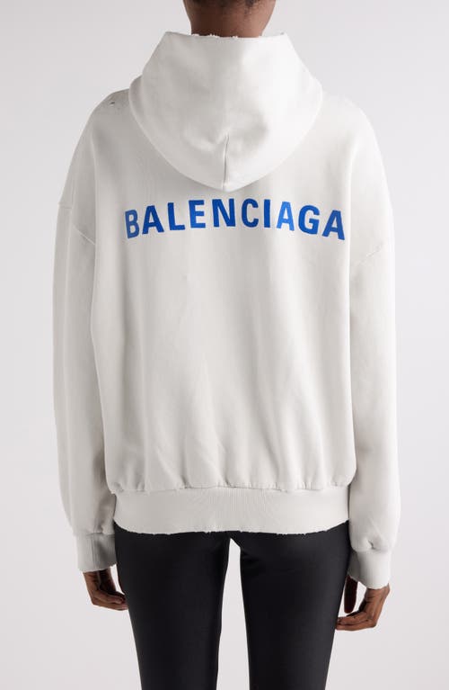 Balenciaga White Sweatshirt With Fixed Hood And Logo Lettering On Front And Rear In Cotton Woman In White