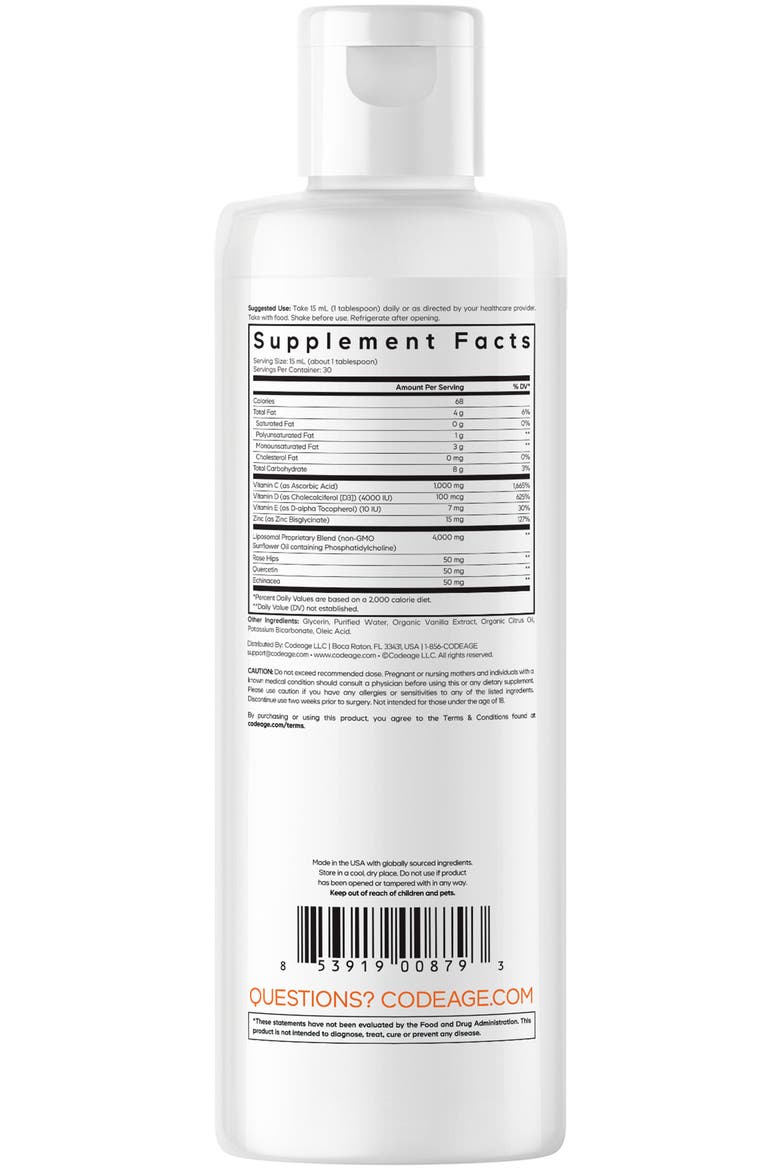 Wonder-C Liposomal Liquid Vitamin C + Zinc Supplement, Alternate, color, White
