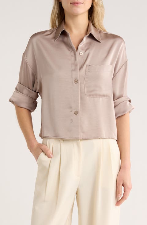 Crop Button-Up Shirt