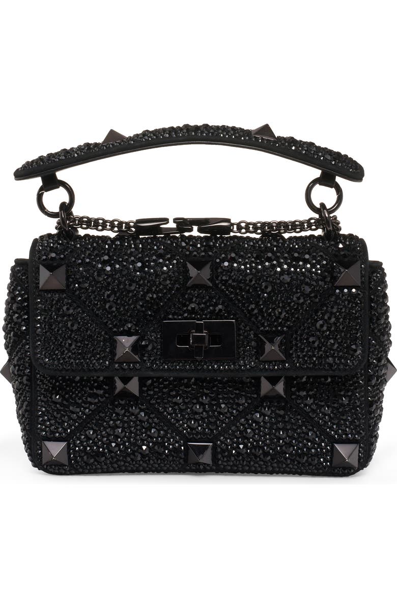 Valentino Garavani Medium Roman Stud Matelassé Leather Shoulder Bag, Main, color,