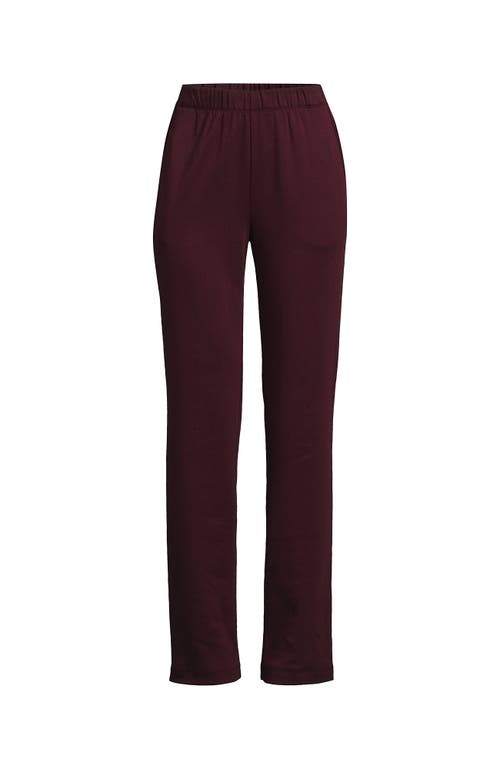 Lands' End Sport Knit High Rise Pants In Burgundy
