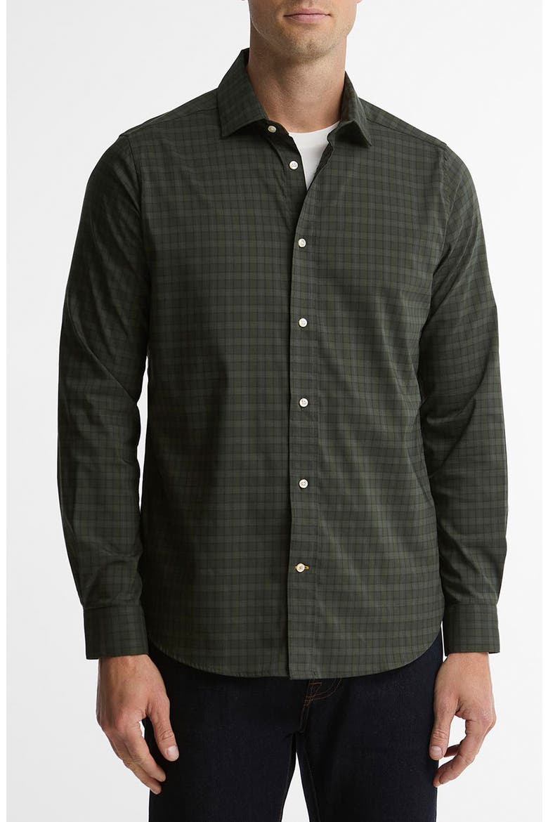 Harleton Tailored Fit Tartan Shirt, Main, color, PINE GLEN