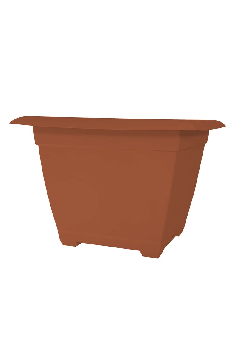 Bloem 15" Dayton Square Deck Planter, Terra Cotta, Main, color, Brown