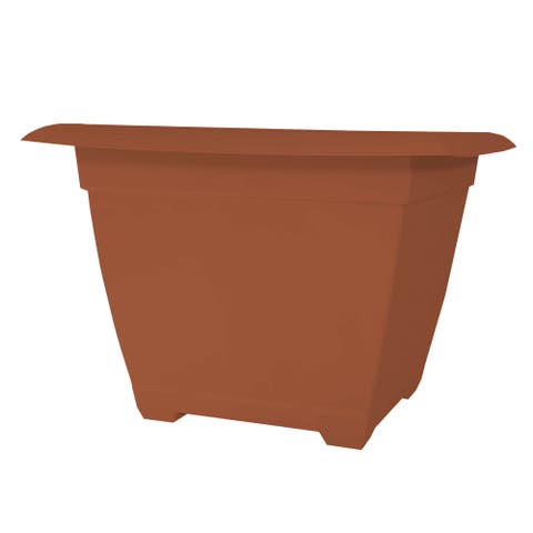 15" Dayton Square Deck Planter, Terra Cotta