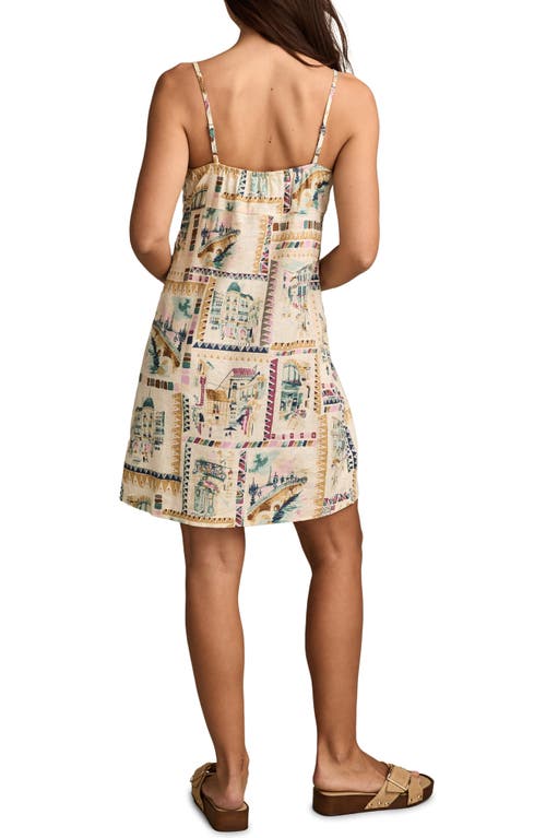 Lucky Brand Printed Cotton Mini Sundress In Neutral
