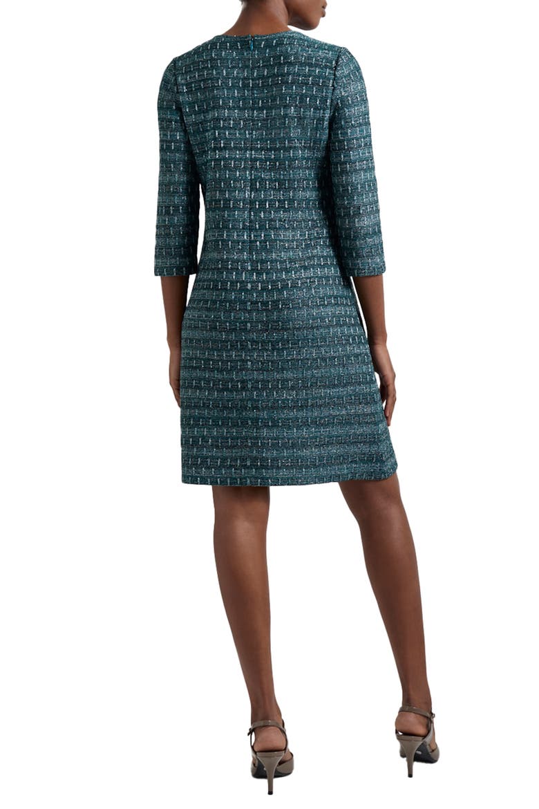 Metallic Tweed Shift Sweater Dress, Alternate, color, SPRUCE/BLACK/NEW IVORY