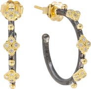 Armenta Two-Tone Diamond Hoop Earrings