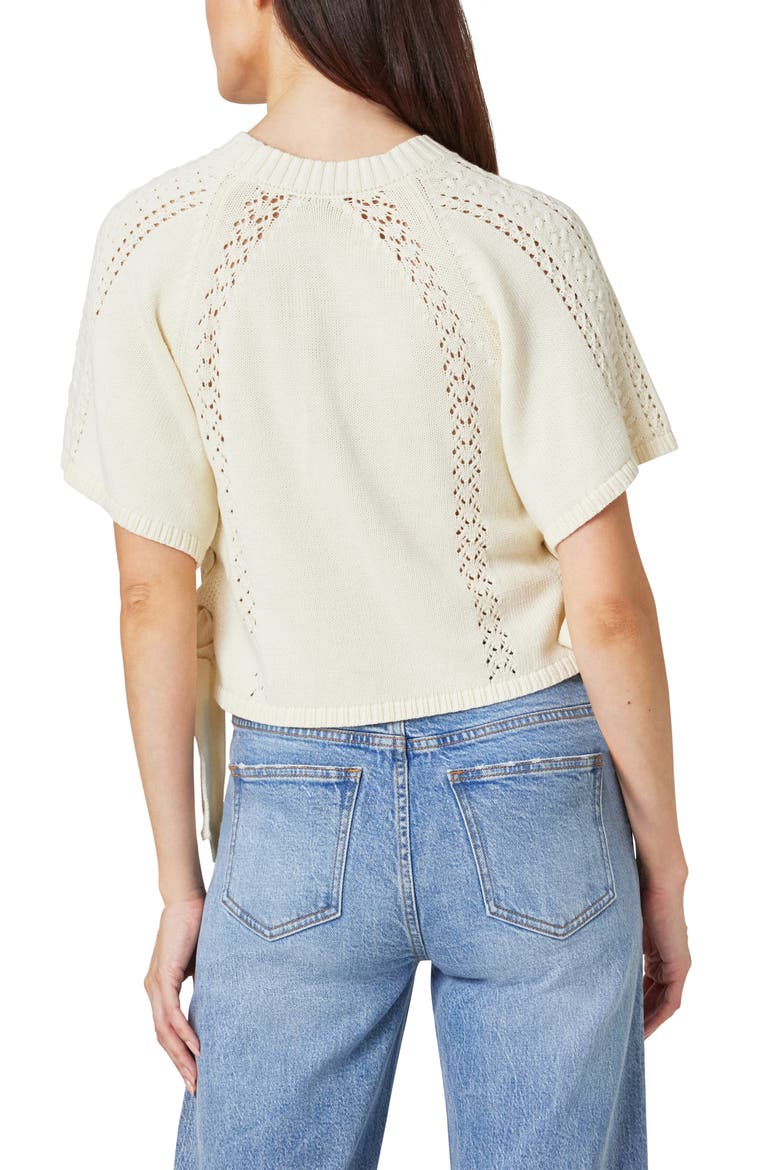 Side Tie Open Stitch Sweater, Alternate, color, STONE