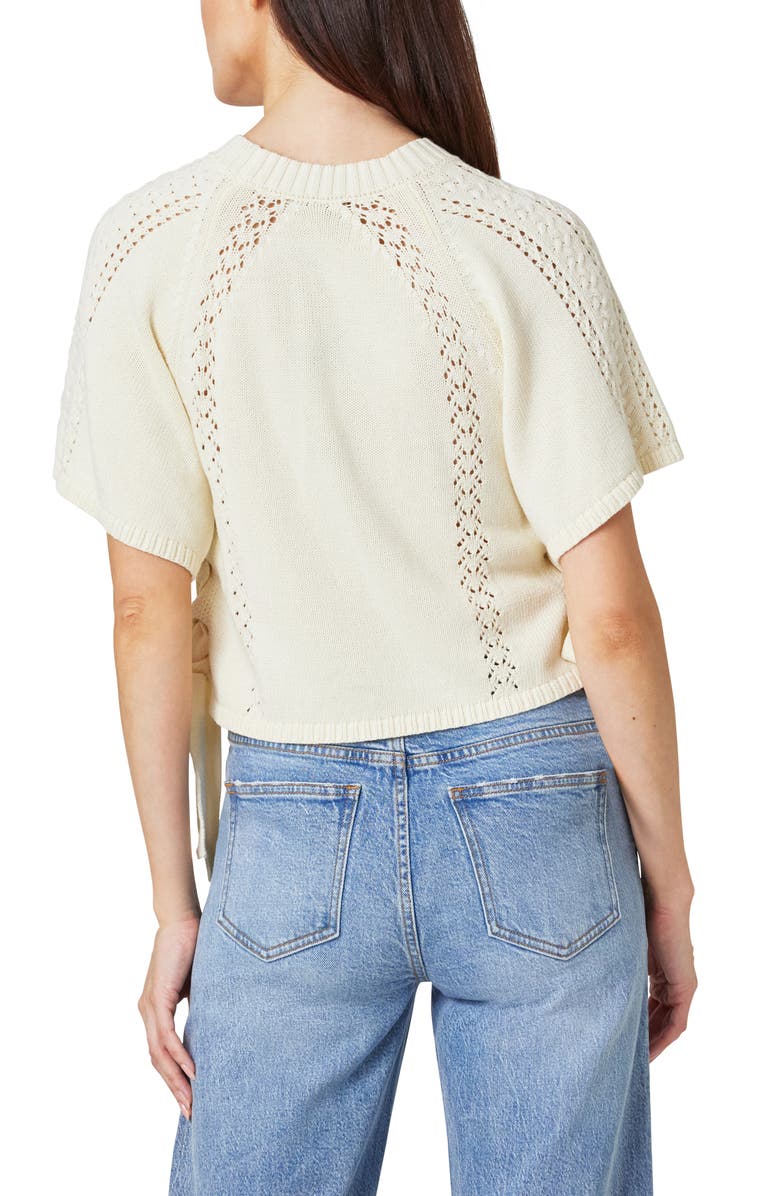 Habitual Side Tie Open Stitch Sweater, Alternate, color, Stone