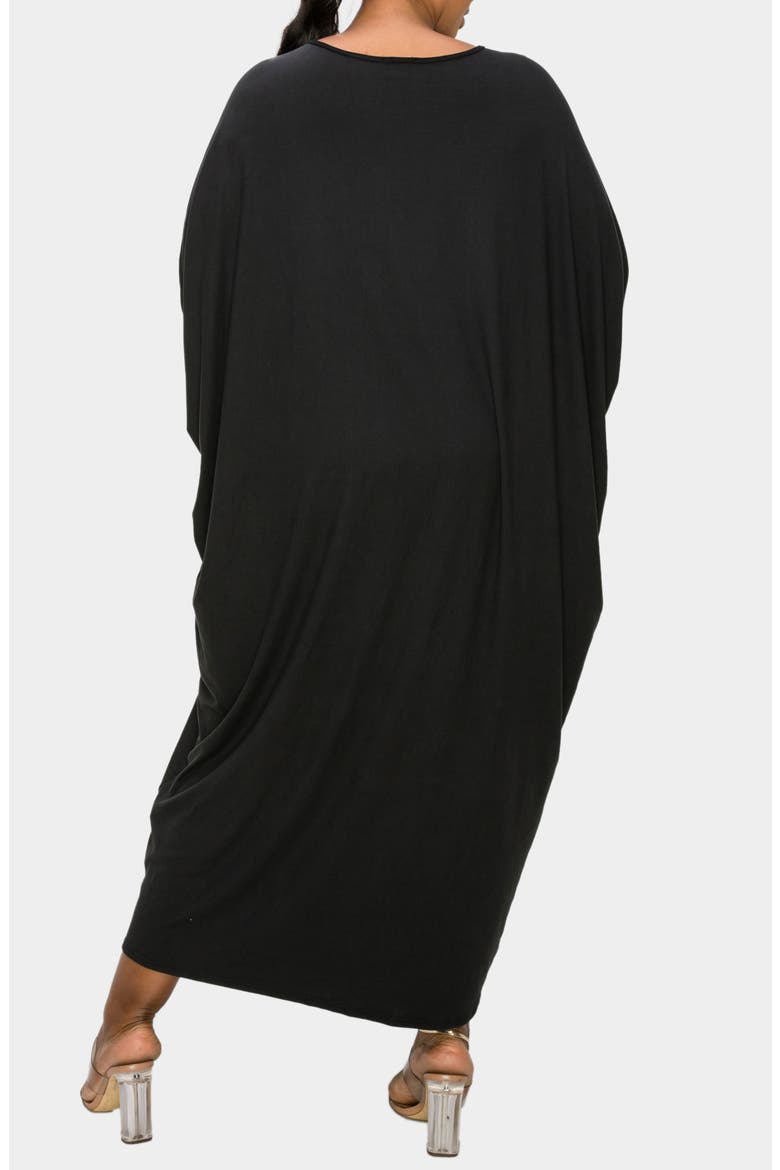 Sasha Knit Kaftan Dress, Alternate, color, BLACK