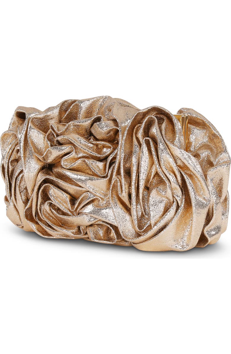BADGLEY MISCHKA Jett Metallic Rosette Cluster Clutch, Alternate, color, Gold