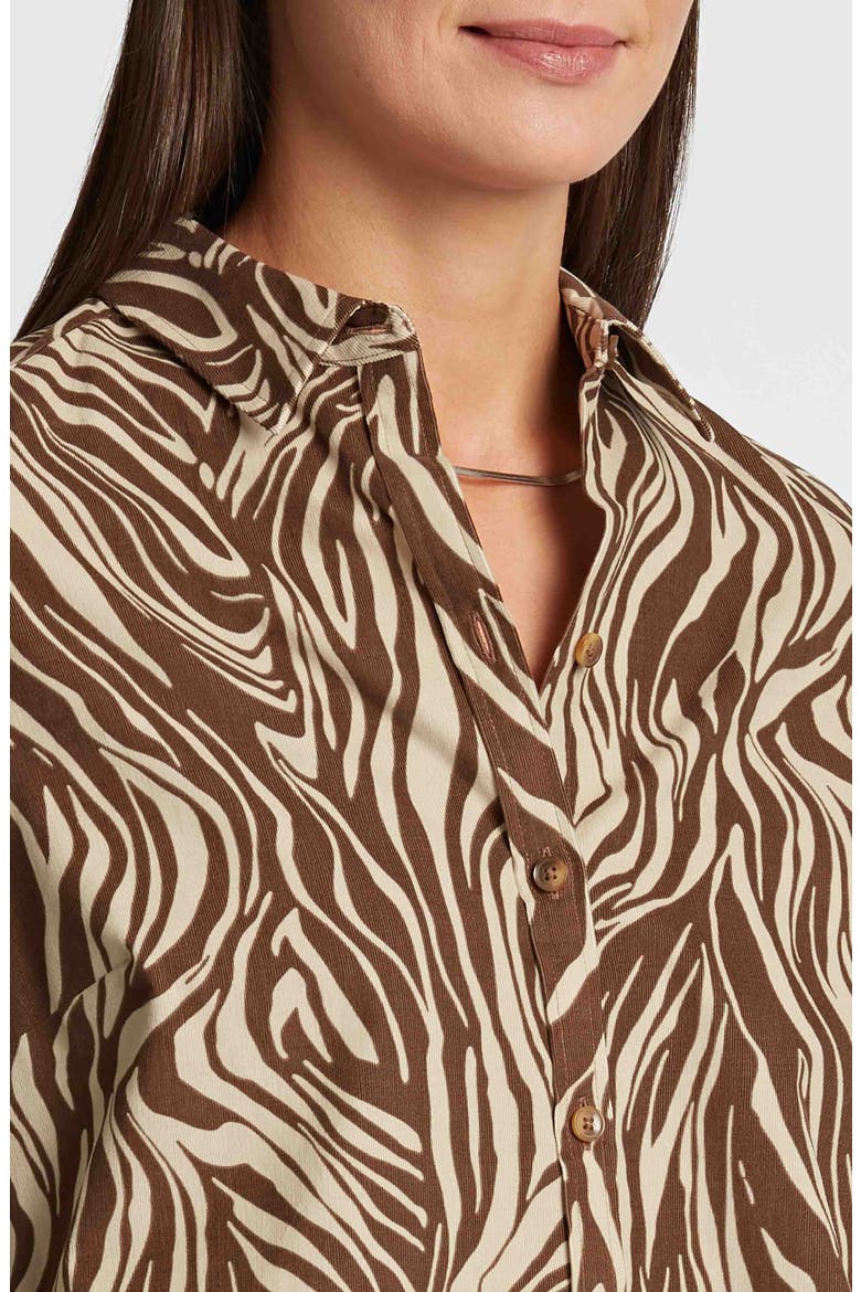Haven Zebra Corduroy Button-Up Shirt, Alternate, color, BROWN