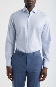 1863 by Eterna Modern Fit Check Non-Iron Cotton Twill Dress Shirt