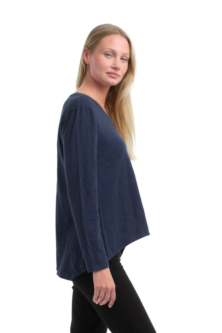 Metallic Thread V-Neck, Alternate, color, Naval Academy