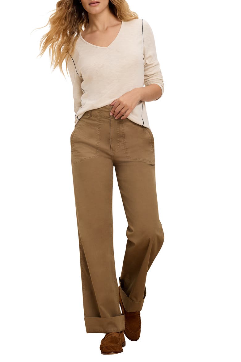 Cotton & Modal Long Sleeve T-Shirt, Alternate, color, COCONUT