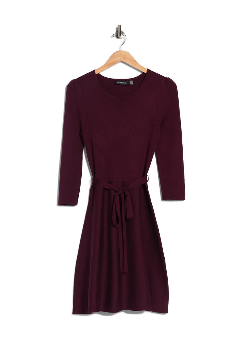 Fit & Flare Dress, Main, color, DEEPWINE