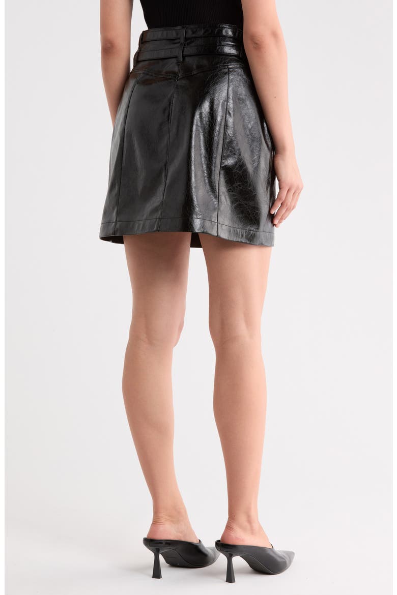 Vashy Faux Leather Skirt, Alternate, color, BLACK