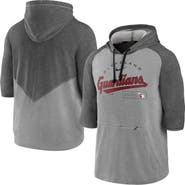 Nike Men's Nike Heathered Charcoal/Heathered Gray Cleveland Guardians Team Modern Arch 3/4 Sleeve Pullover Hoodie