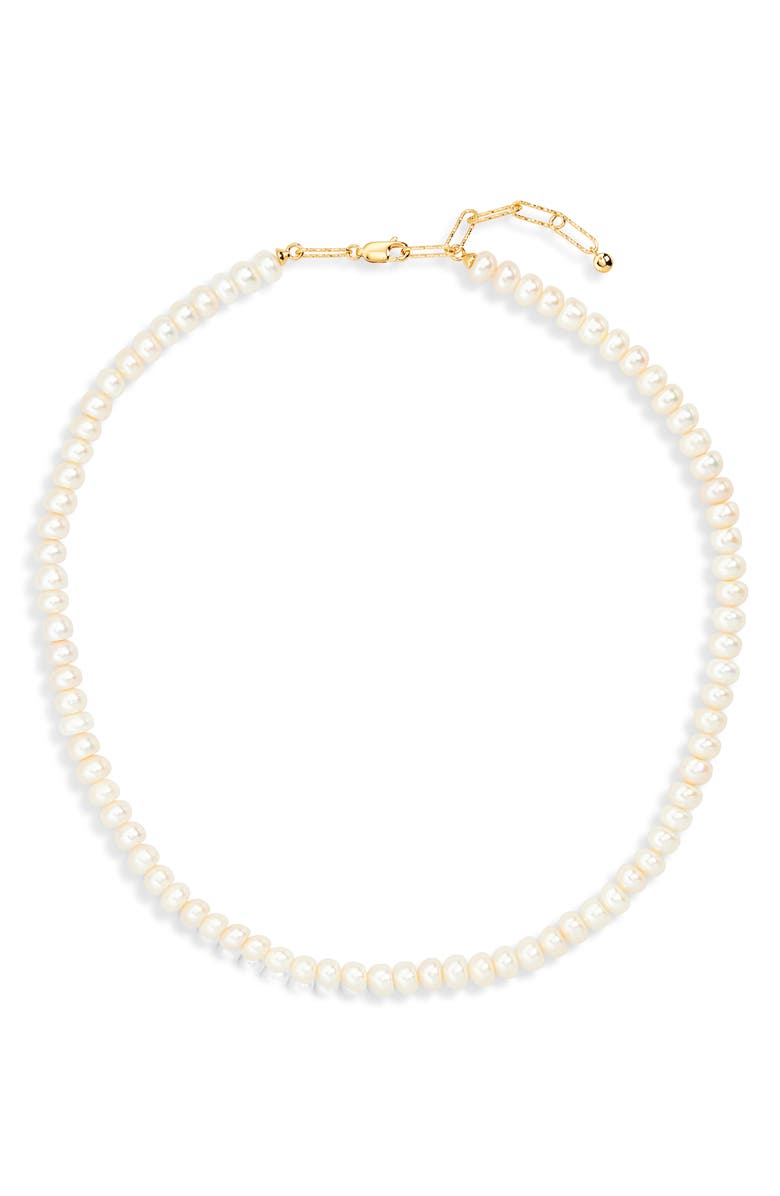 Monica Vinader Nomade Pearl Necklace, Main, color, 18K Gold Vermeil / Pearl
