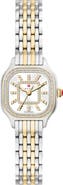 MICHELE Mini Meggie Mother-of-Pearl & Diamond Bracelet Watch, 23mm x 25mm
