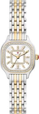 MICHELE Mini Meggie Mother-of-Pearl & Diamond Bracelet Watch, 23mm x 25mm