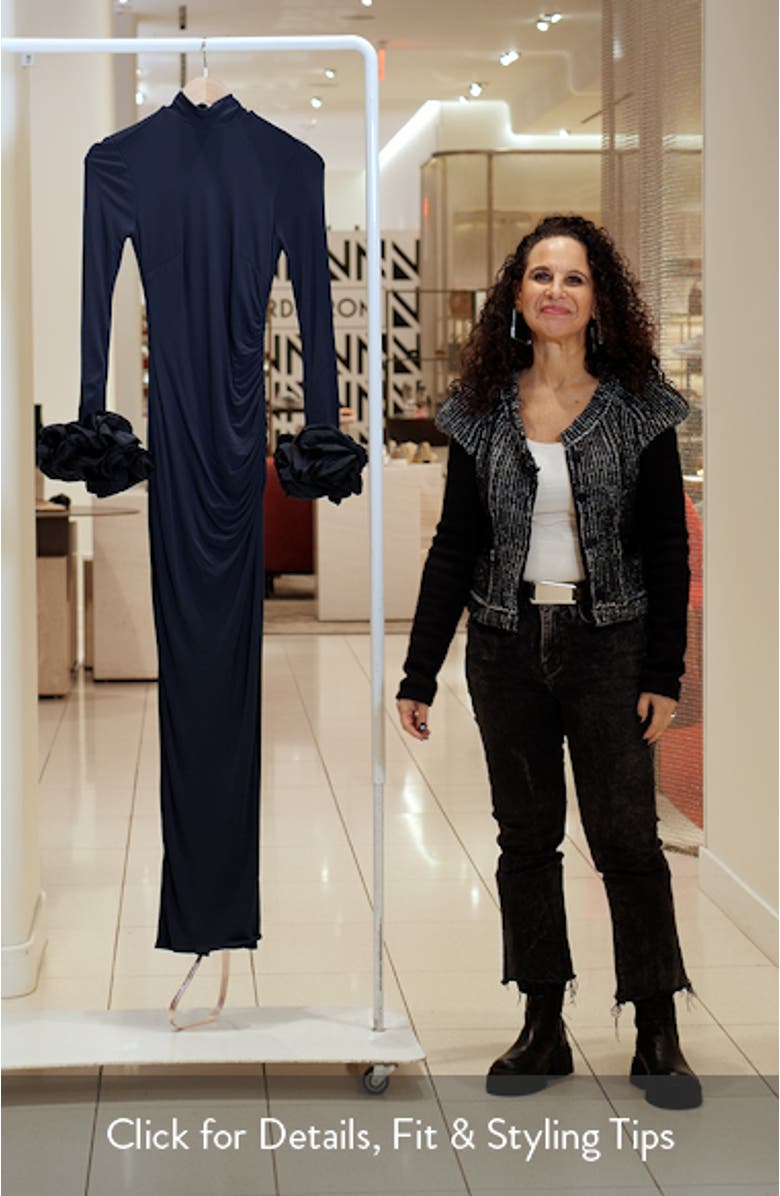 Fabienne Long Sleeve Body-Con Jersey Gown, sales video thumbnail