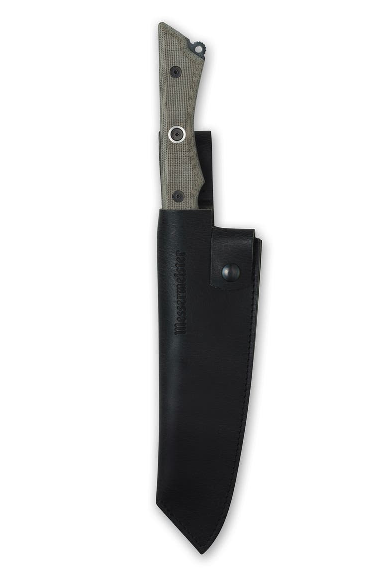 Overland Chef 8 inch Camp Knife Leather Sheath Black, Alternate, color, Overland