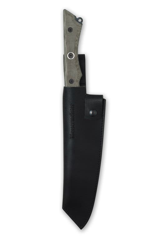 Messermeister Overland Chef 8 Inch Camp Knife Leather Sheath Black In Black