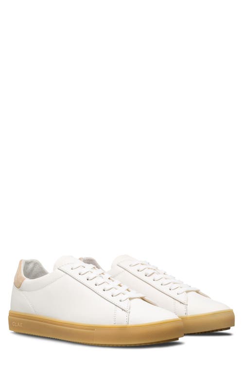 Clae Bradley Low Top Sneaker In White Light Natural Gum