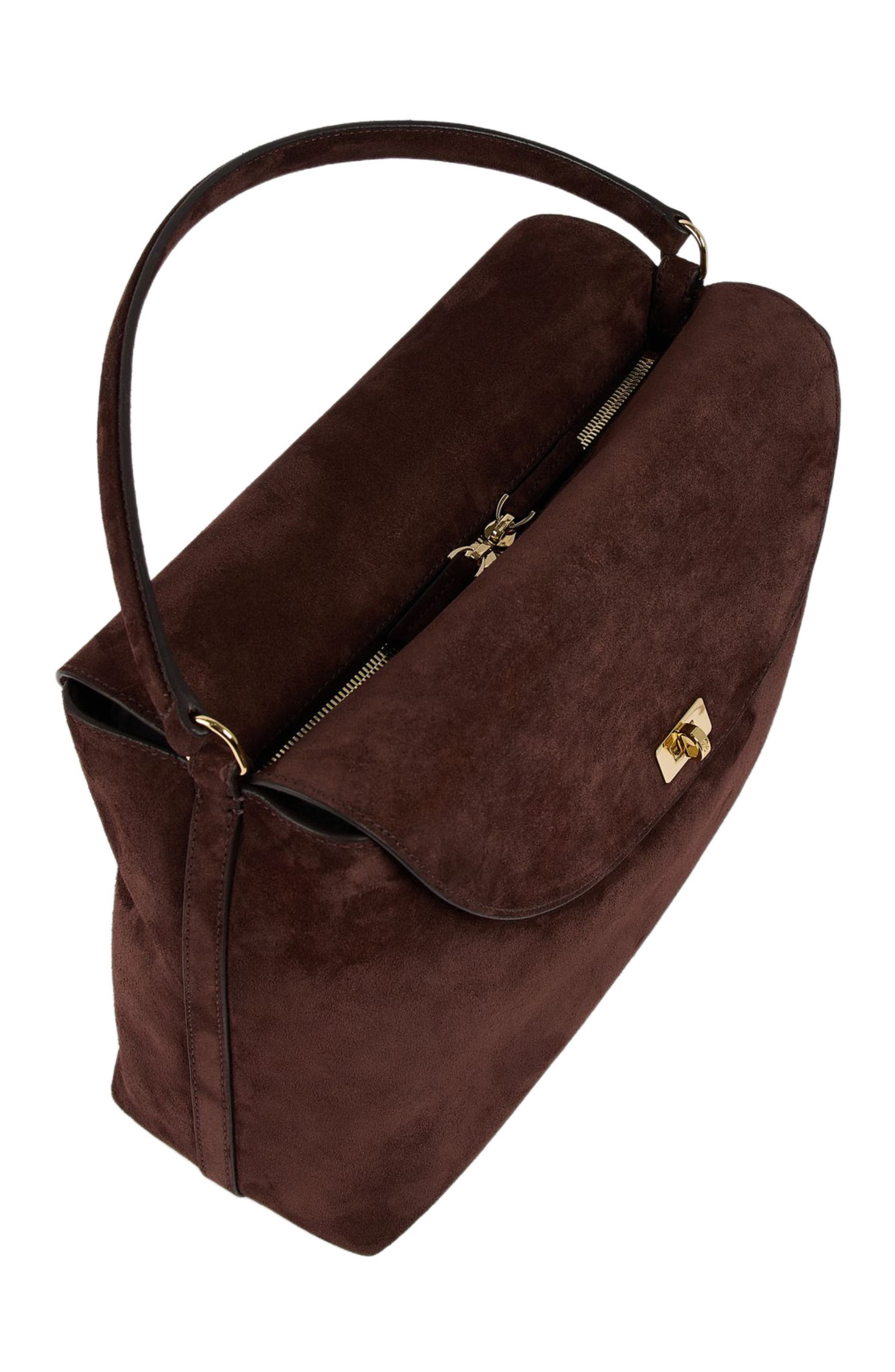 Suede bag, Alternate, color, Brown