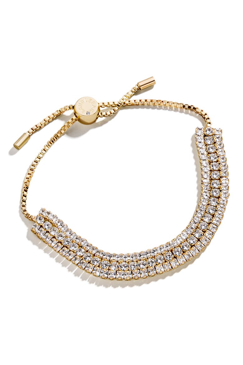 Elaine Layered Cubic Zirconia Slider Bracelet, Main, color, CLEAR