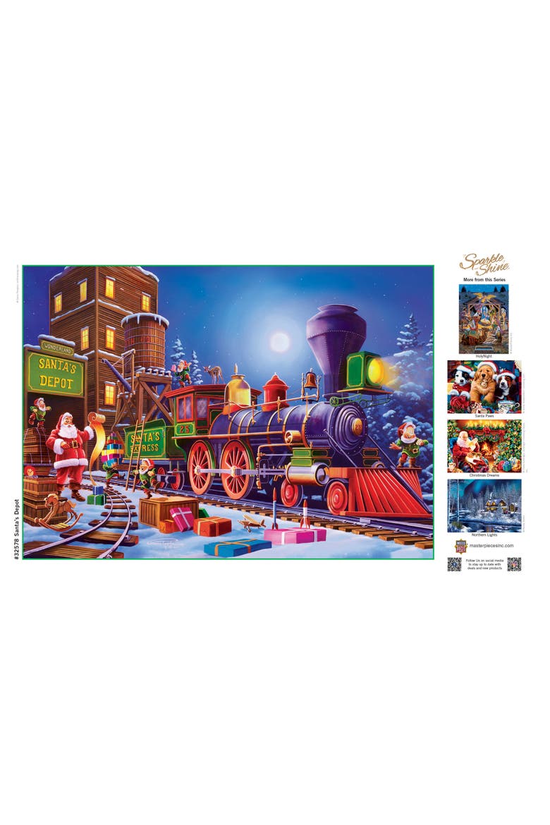 Santa's Depot 500 Piece Glitter Puzzle, Alternate, color, Multicolor