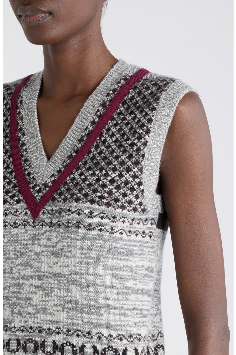Toque Sleeveless V-Neck Cashmere & Wool Sweater, Alternate, color, ECRU