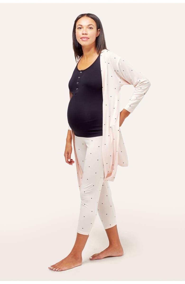 Nom Maternity Second Skin Maternity & Nursing Wrap Robe, Alternate, color, Polka Dot