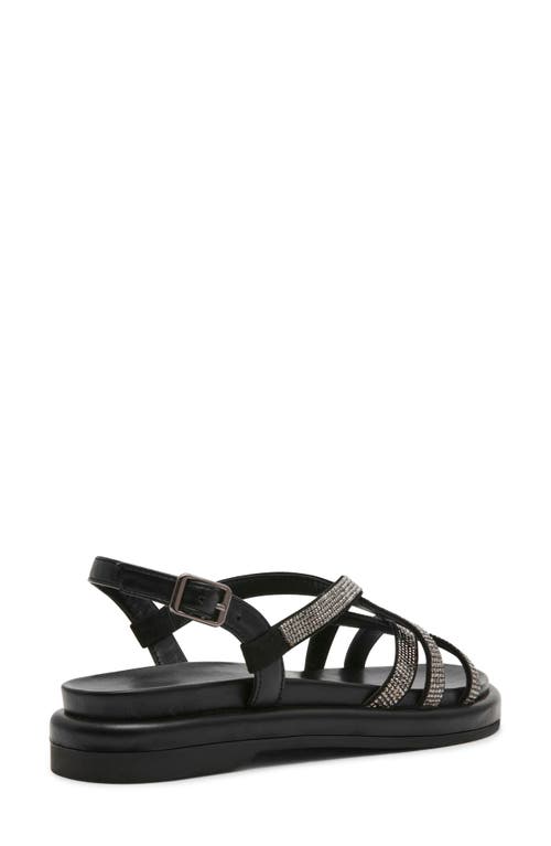 Anne Klein Esmeralda Strappy Sandal In Black Microsuede