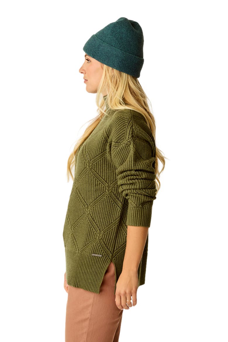 Woodward Allover Sweater, Alternate, color, Fir Heather