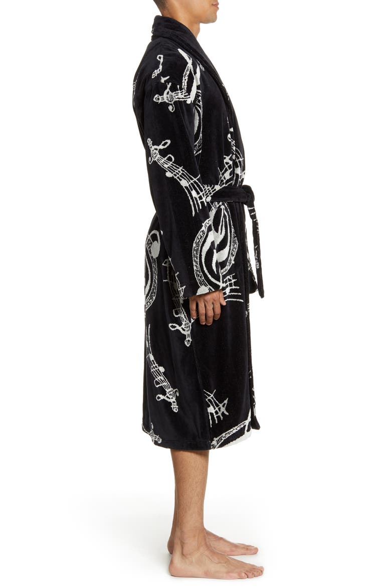 Terry Velour Robe, Alternate, color, BLACK