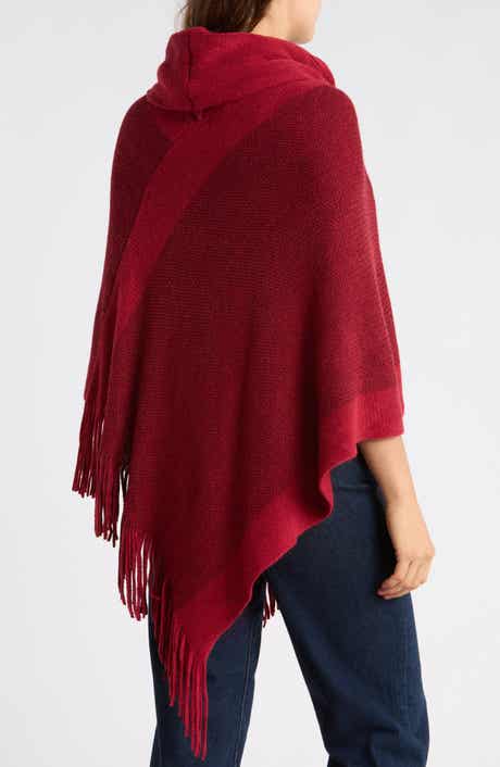 Cowl Neck Knit Poncho
