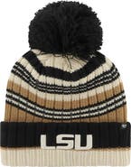 '47 Women's '47 Khaki LSU Tigers Barista Cuffed Knit Hat with Pom