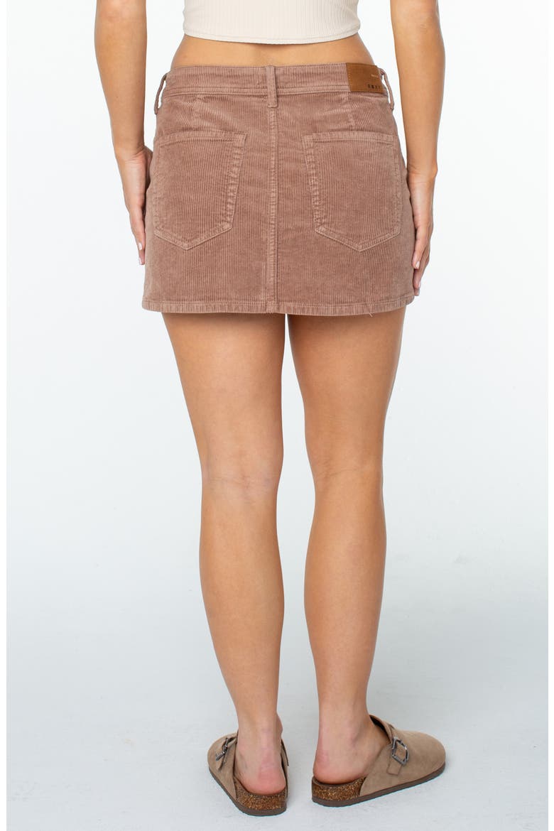 Wave Crest Stretch Cotton Corduroy Miniskirt, Alternate, color, GINGER SNAP