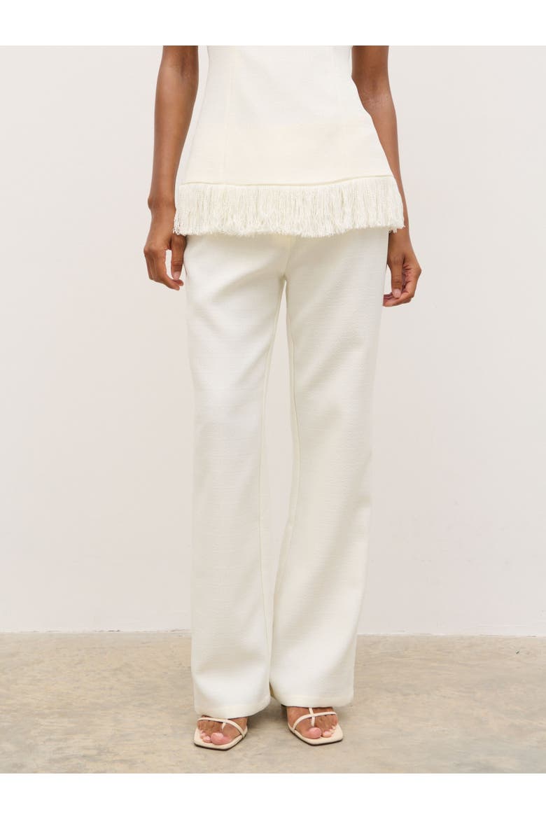 Verona Tweed Straight Leg Trousers, Alternate, color, Cream