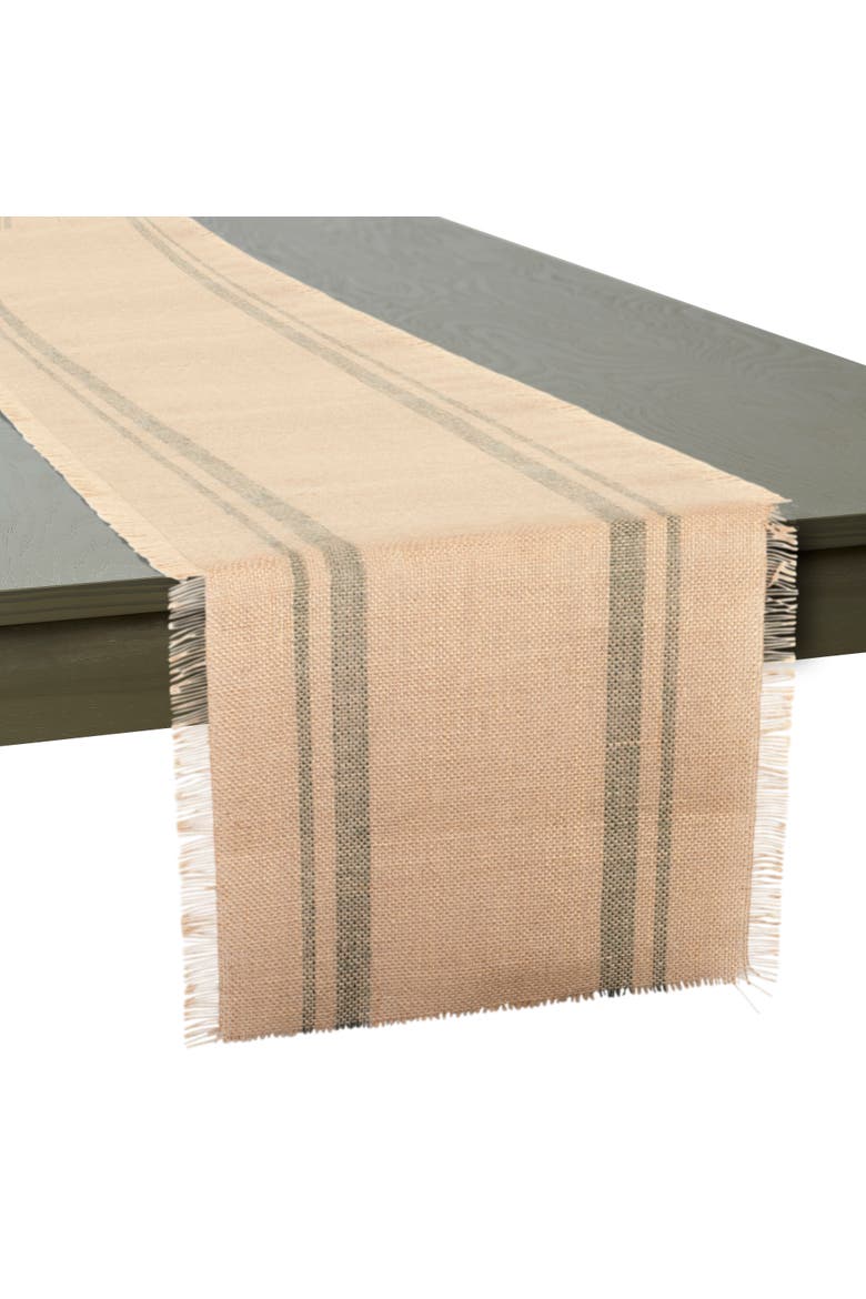 Jute Table Runner Double Border, Artichoke, Alternate, color, Artichoke