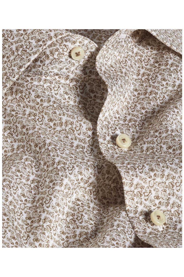 Micropaisley Print Sport Shirt, Alternate, color, WHITE/ DUNE