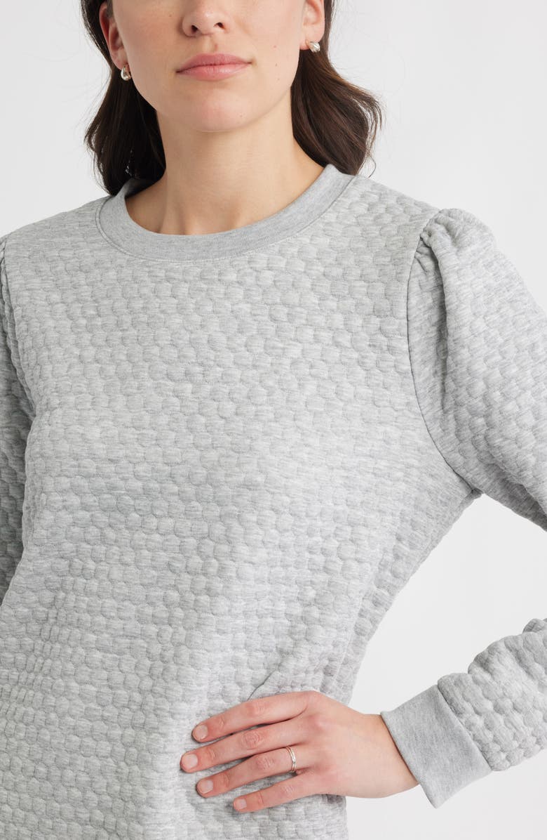 Caslon<sup>®</sup> Long Sleeve Quilted Sweatshirt Minidress, Alternate, color,