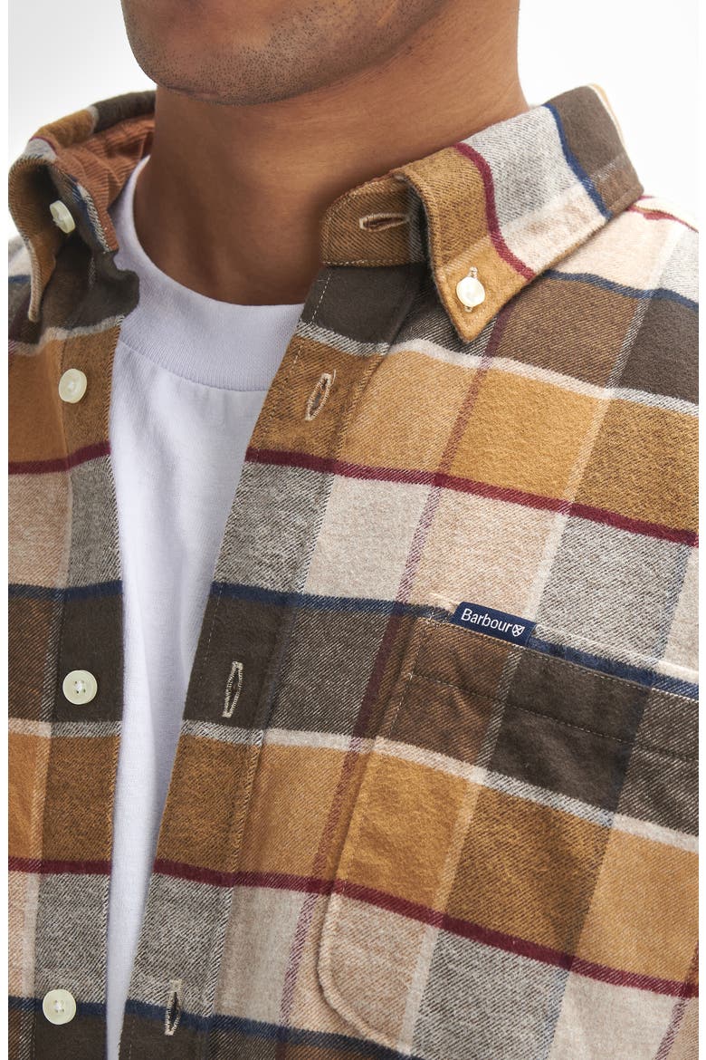 Valley Tailored Fit Check Button-Up Shirt, Alternate, color, BROWN