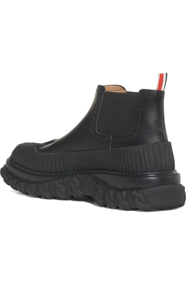 Thom Browne Brogued Chelsea Duck Boot, Alternate, color, Black